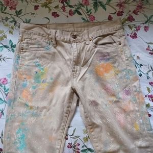 Polo Ralph Lauren pastel paint splatter Astor slim boyfriend jeans 27 so cool